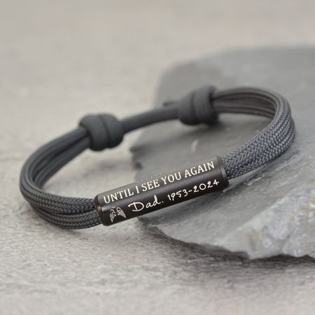 Custom In Loving Memory Bracelet '' I Will Carry You With Me'' Personalized Engraved Memorial Bracelet